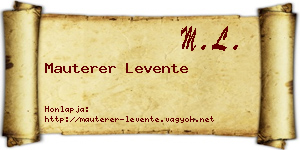 Mauterer Levente névjegykártya
